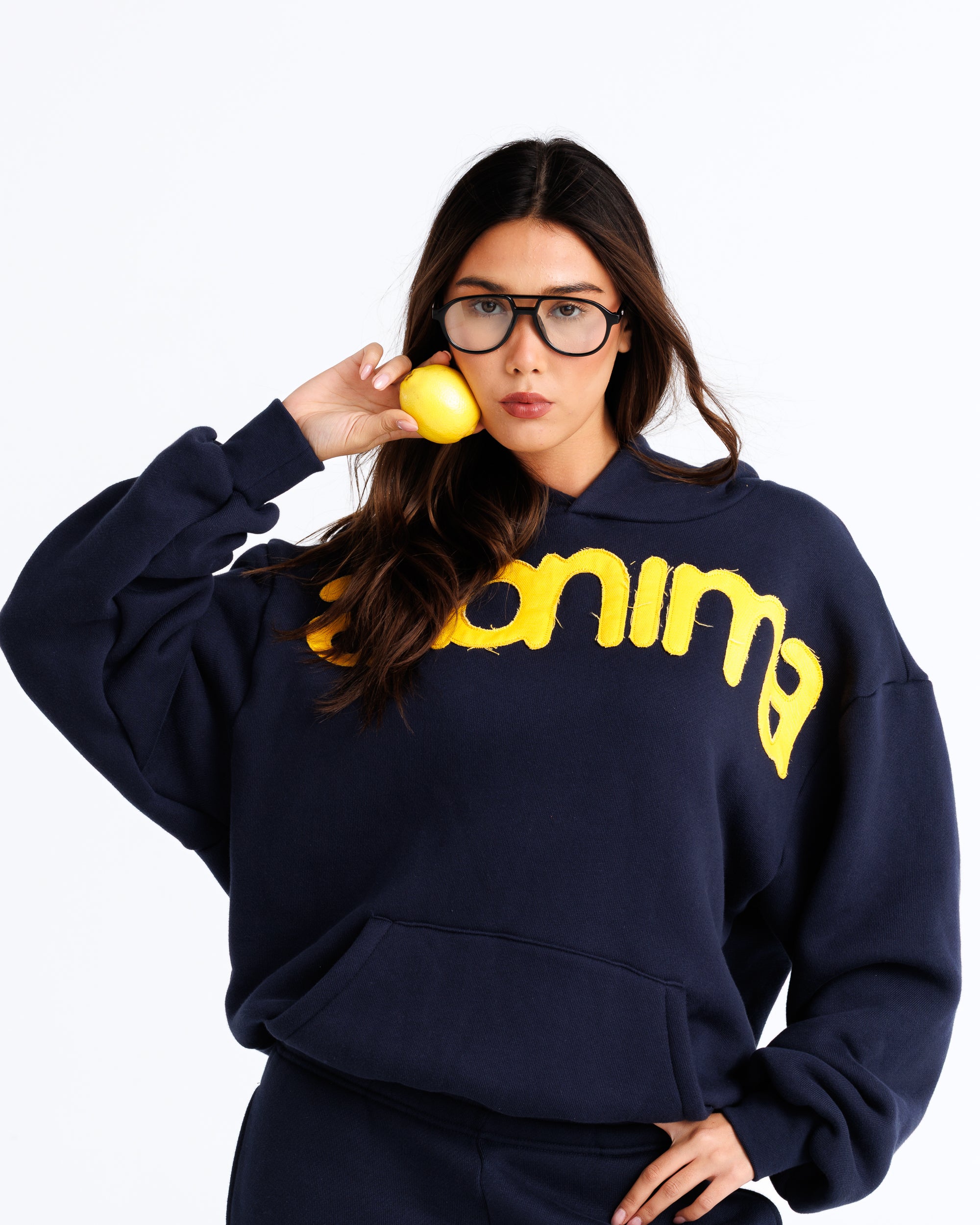 Headline Hood - Navy and Lemon
