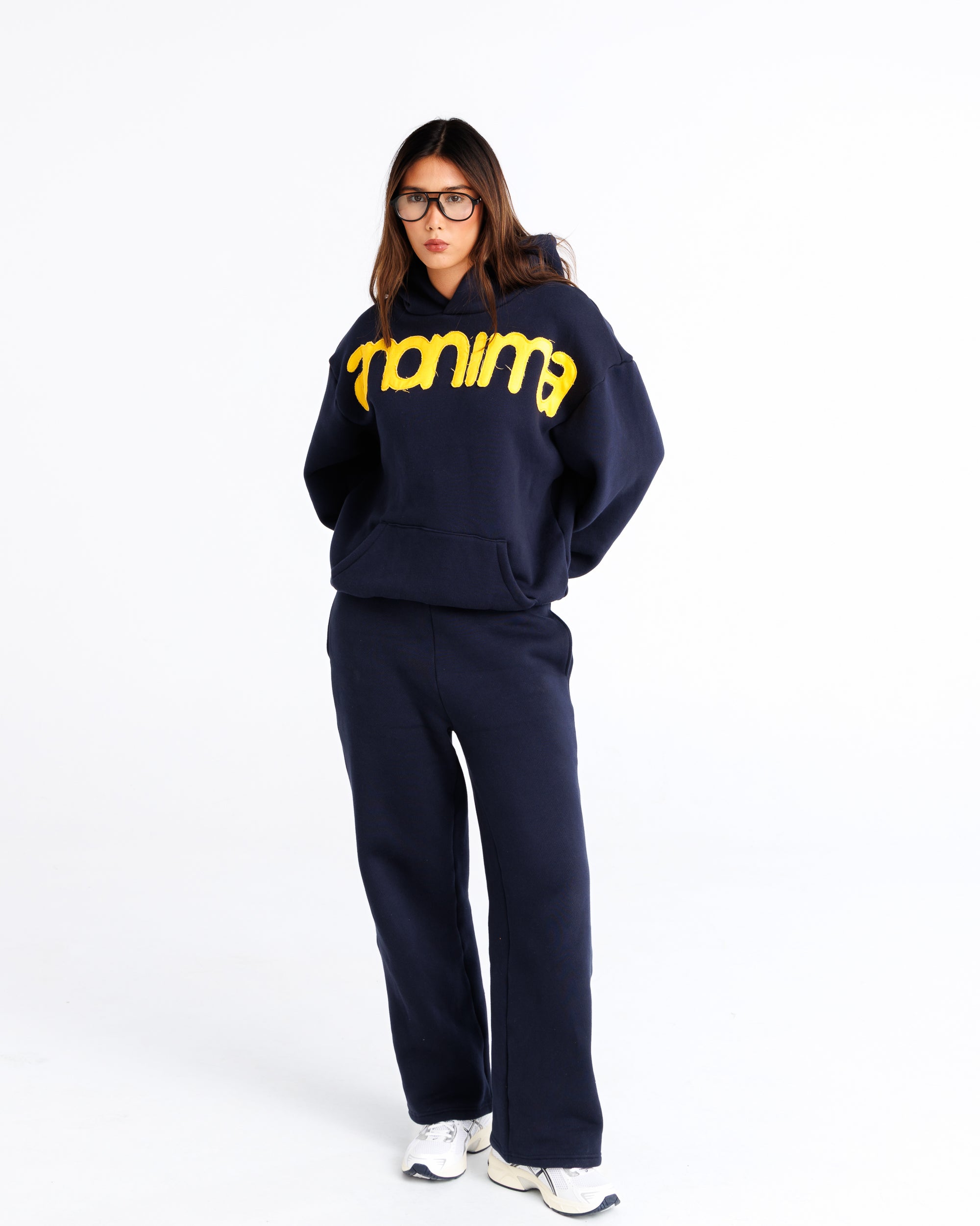 Headline Hood - Navy and Lemon