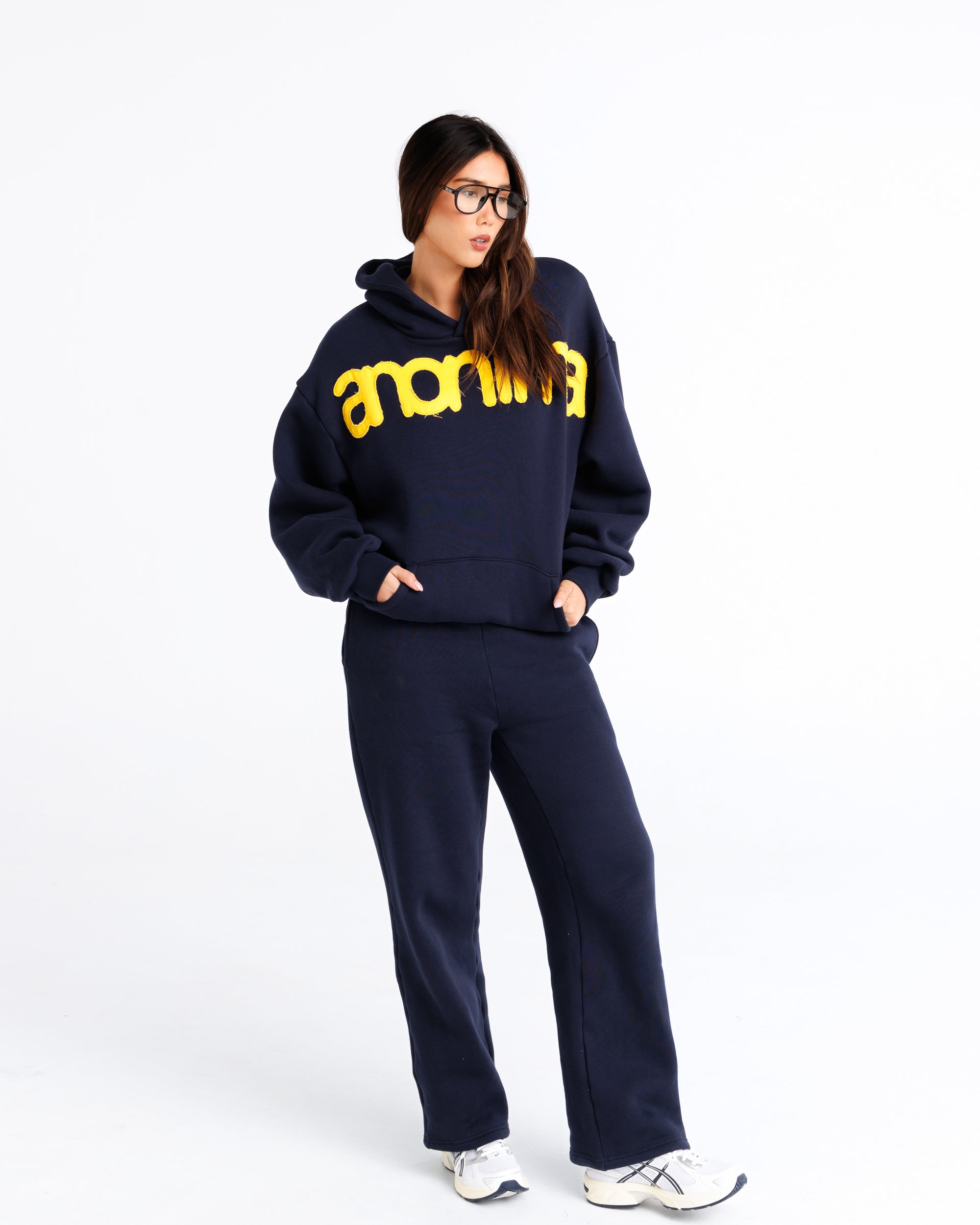 Headline Hood - Navy and Lemon