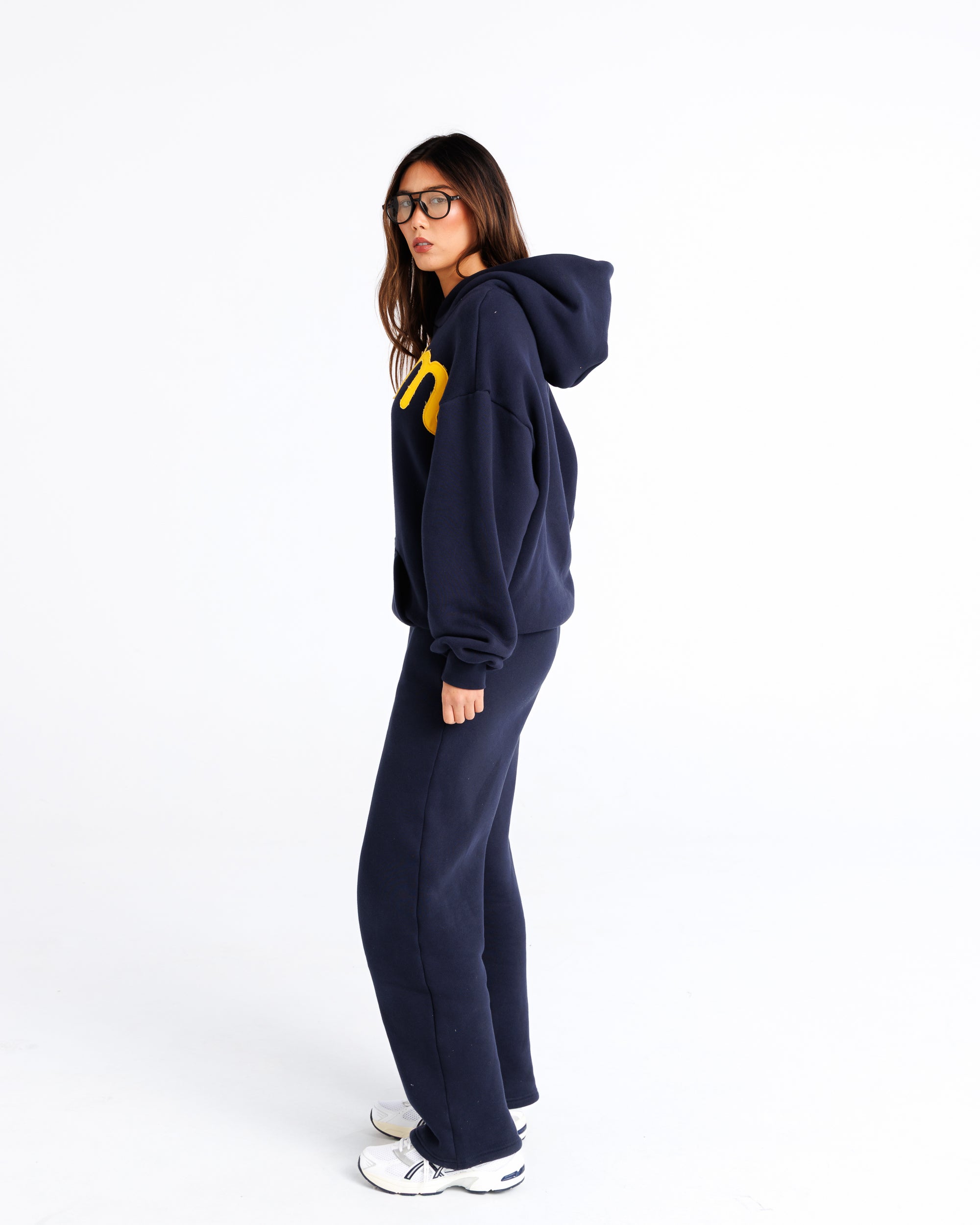 Headline Hood - Navy and Lemon