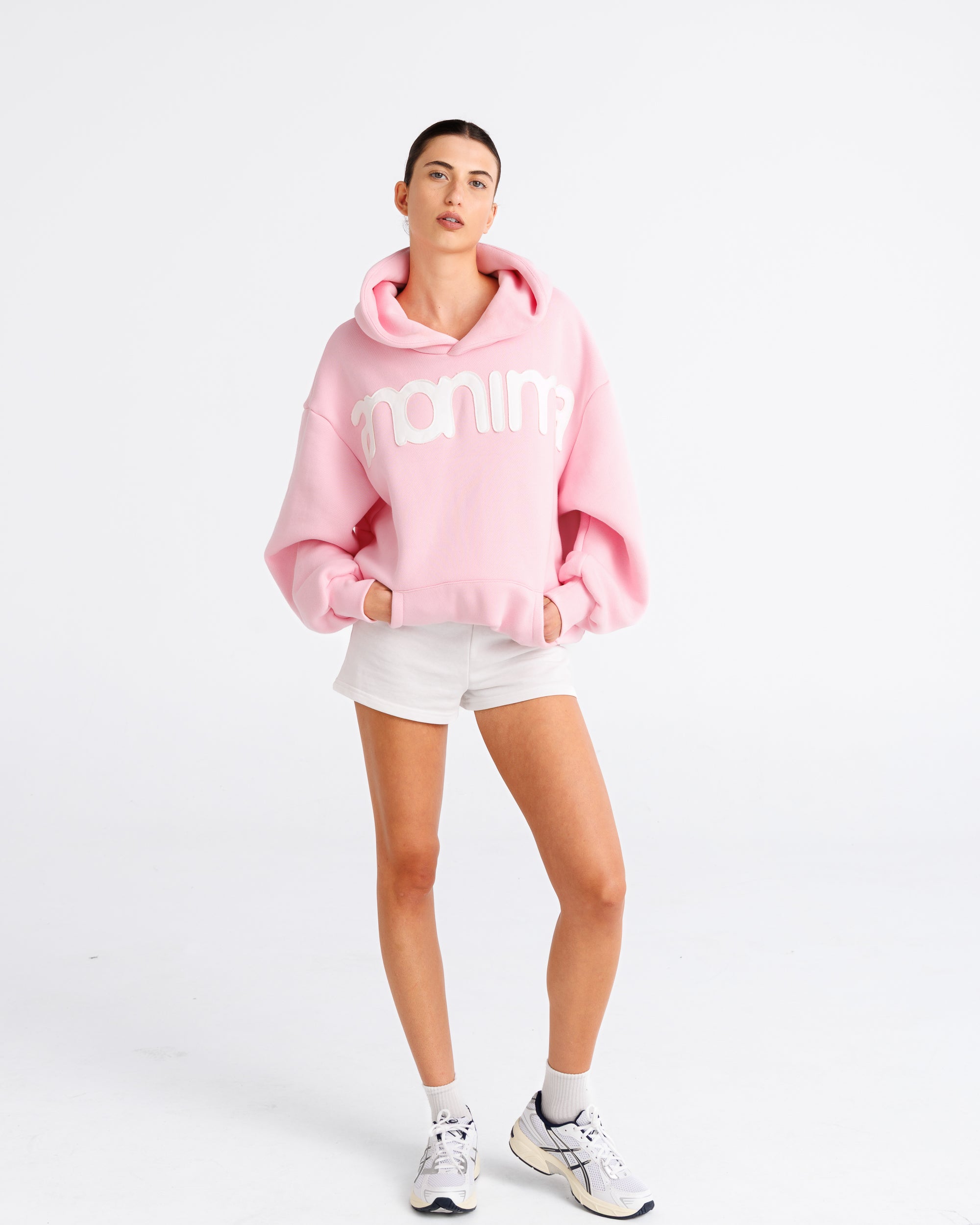 Headline Hood - Soft Pink and White