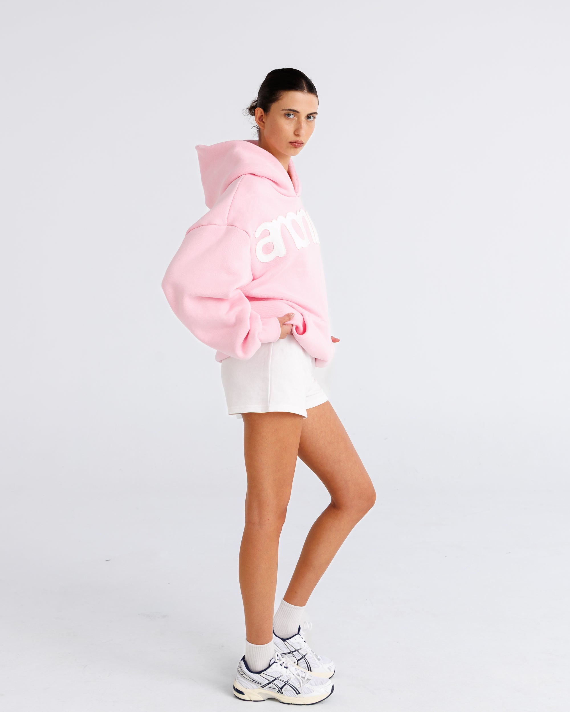 Headline Hood - Soft Pink and White
