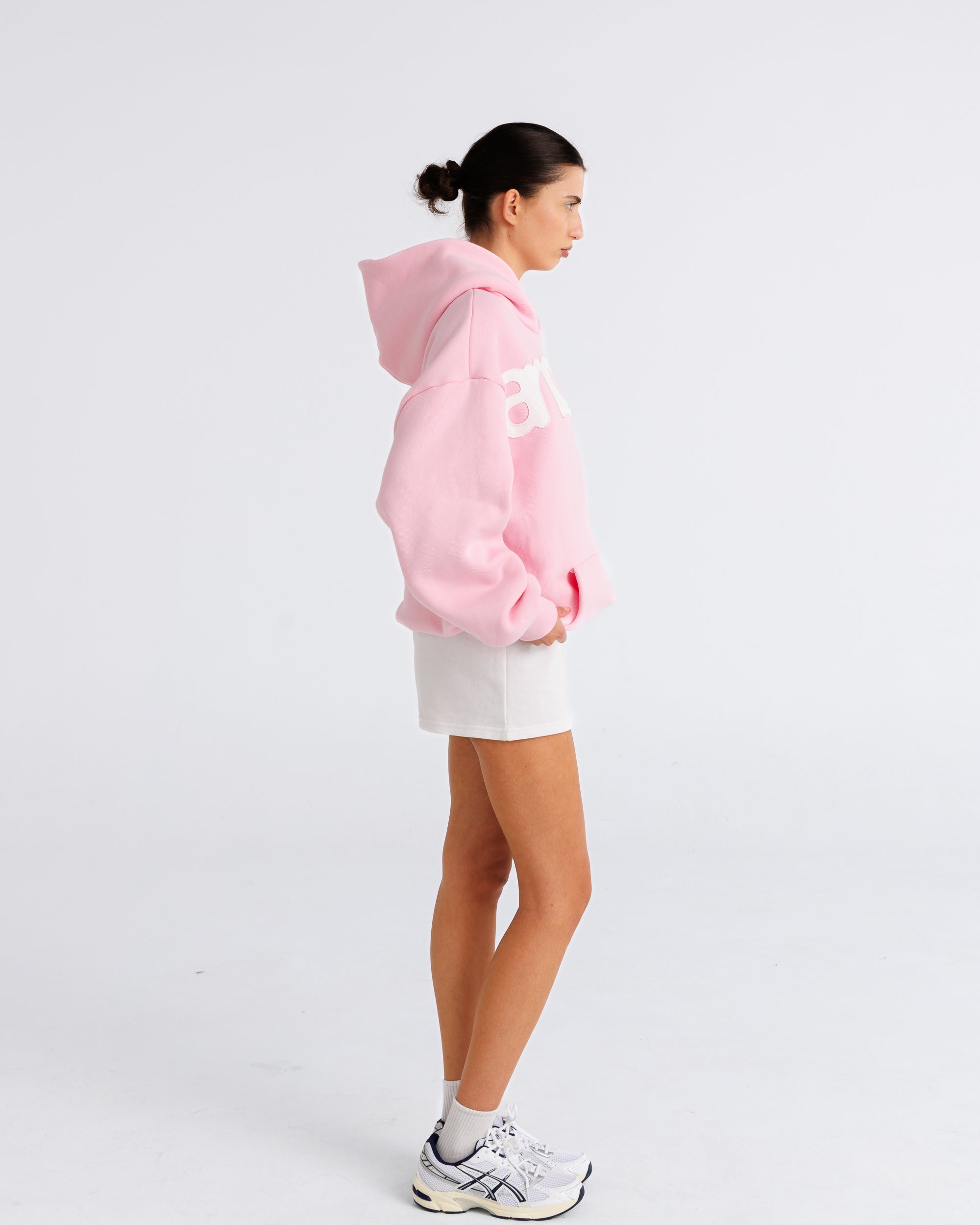 Headline Hood - Soft Pink and White