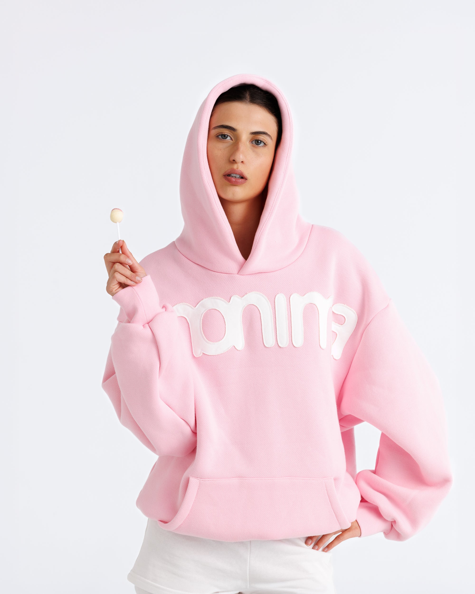 Headline Hood - Soft Pink and White
