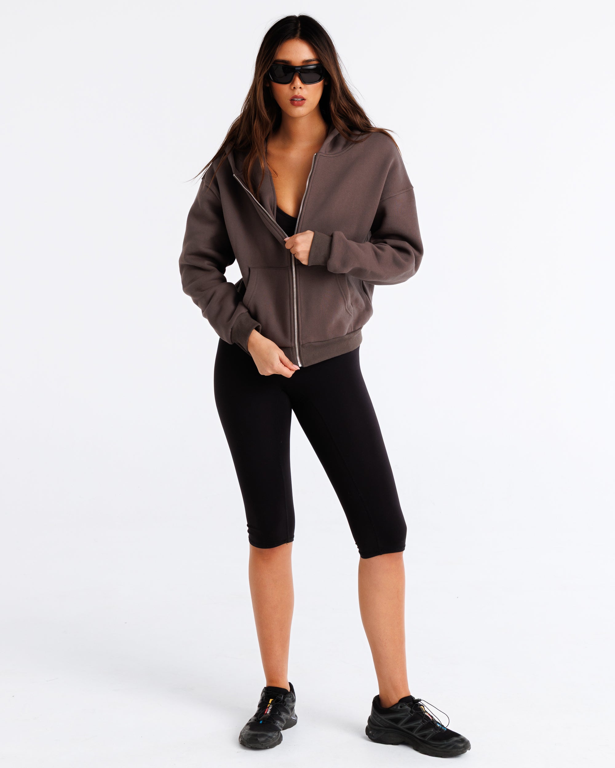 Heavyweight Zip-Up Hood Shadow Grey