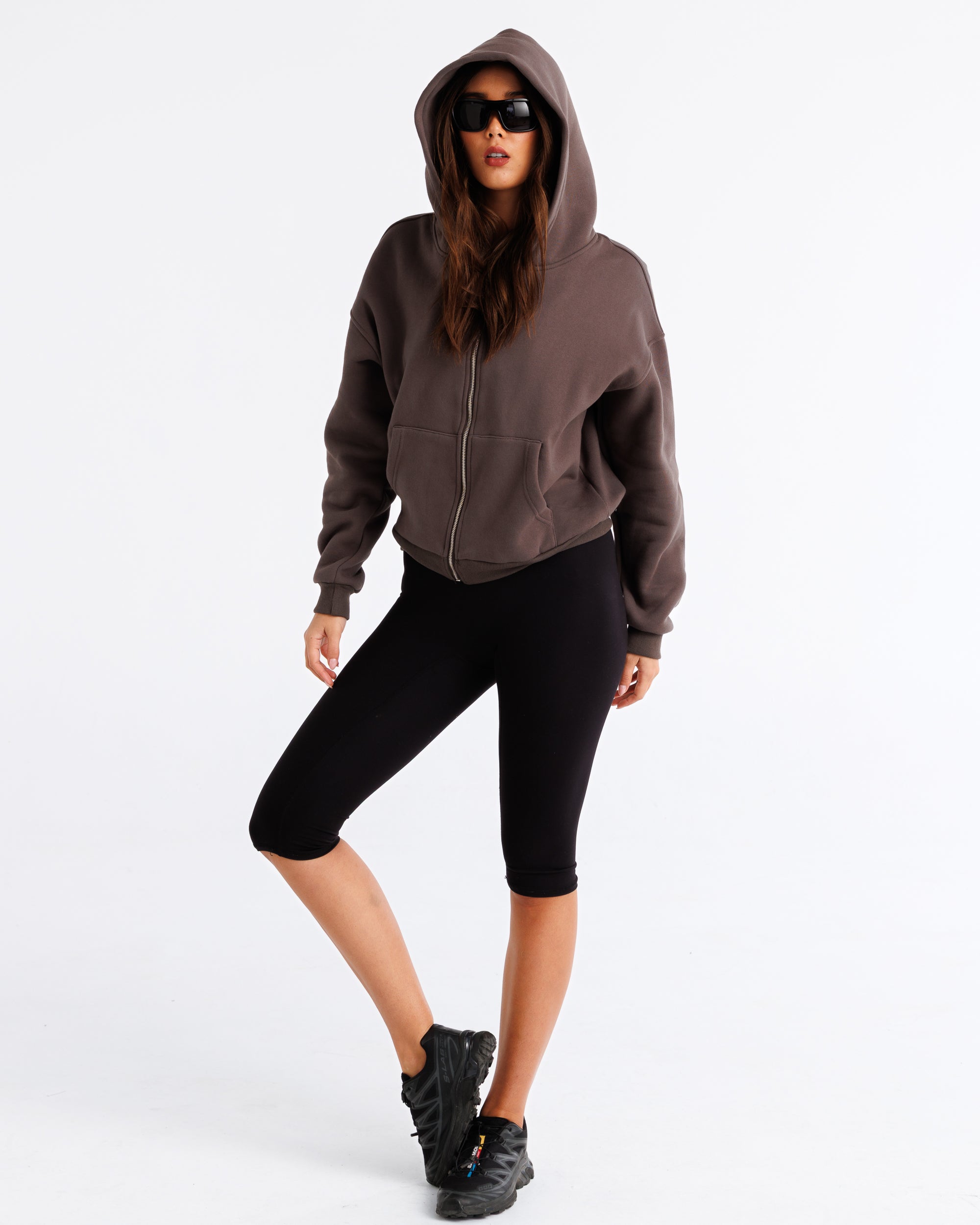 Heavyweight Zip-Up Hood Shadow Grey
