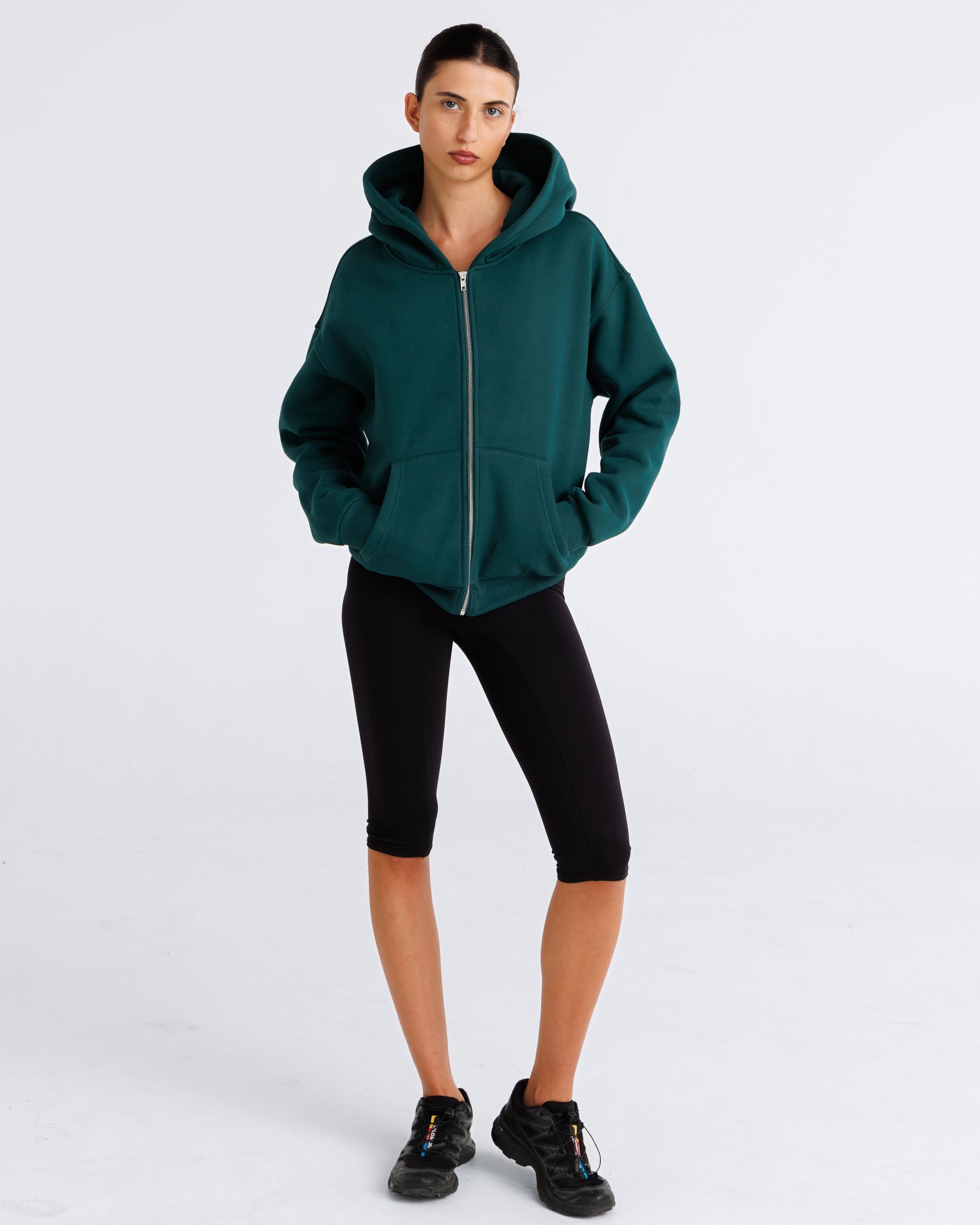 Heavyweight Zip-Up Hood British Racing Green