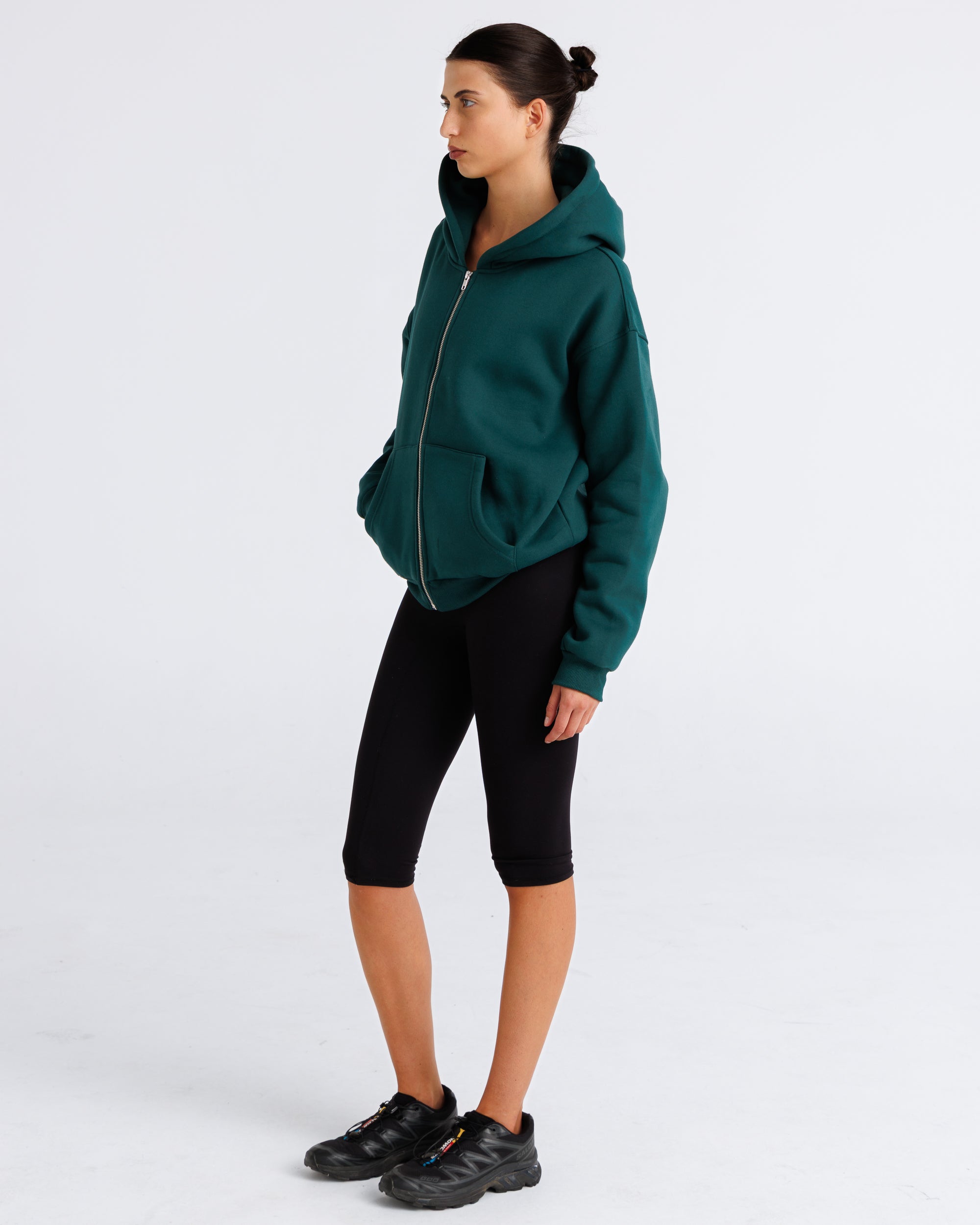Heavyweight Zip-Up Hood British Racing Green