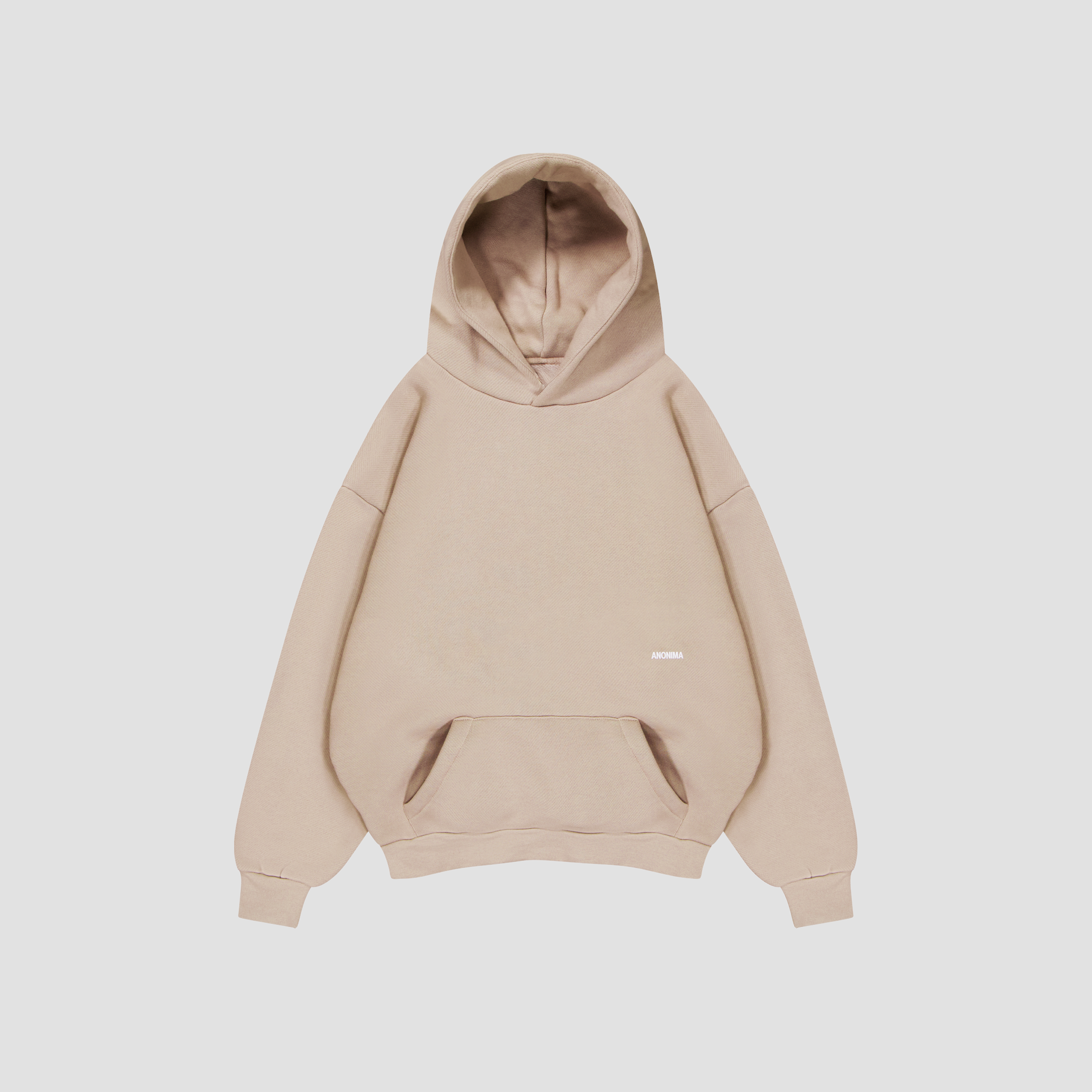 Beige hoodie on a light gray background