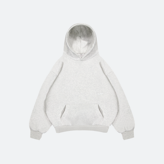 Heather Gray hoodie on a light gray background
